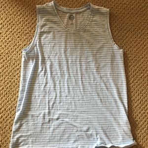 Blue and white striped tank top